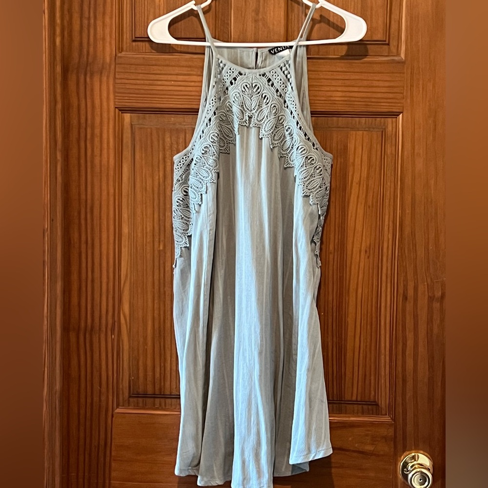 Venus: Casual dress/ bathing suit cover ups slate blue gray/ white/black